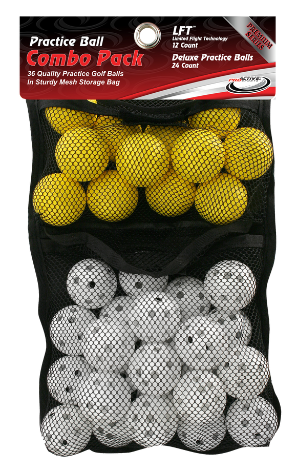 Practice Ball Combo Pack in Mesh Bag - 36 Piece - Golf Store Outlet