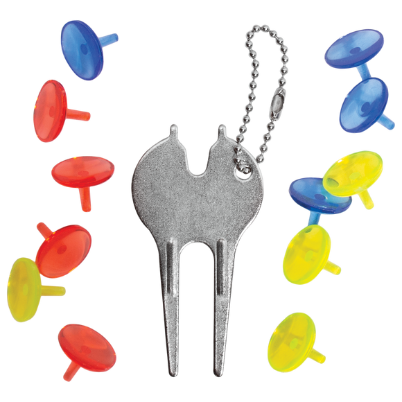 Divot Tool w/12 Ball Markers - Golf Store Outlet